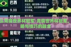 怎么竞猜世界杯冠军-竞猜世界杯冠军，策略与技巧的融合