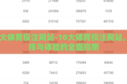 10大体育投注网站-10大体育投注网站，选择与体验的全面指南