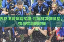 世界杯决赛竞猜实单-世界杯决赛竞猜，激情与智慧的碰撞