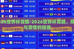2026世界杯竞猜-2026世界杯竞猜，预测与激情的碰撞