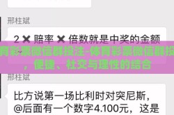 体育彩票微信群投注-体育彩票微信群投注，便捷、社交与理性的结合