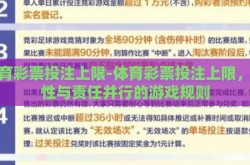 体育彩票投注上限-体育彩票投注上限，理性与责任并行的游戏规则