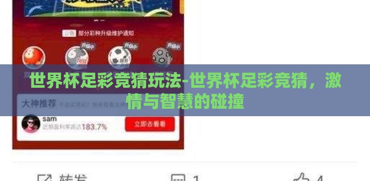 世界杯足彩竞猜玩法-世界杯足彩竞猜，激情与智慧的碰撞