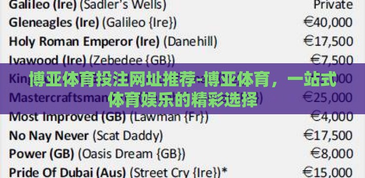 博亚体育投注网址推荐-博亚体育，一站式体育娱乐的精彩选择
