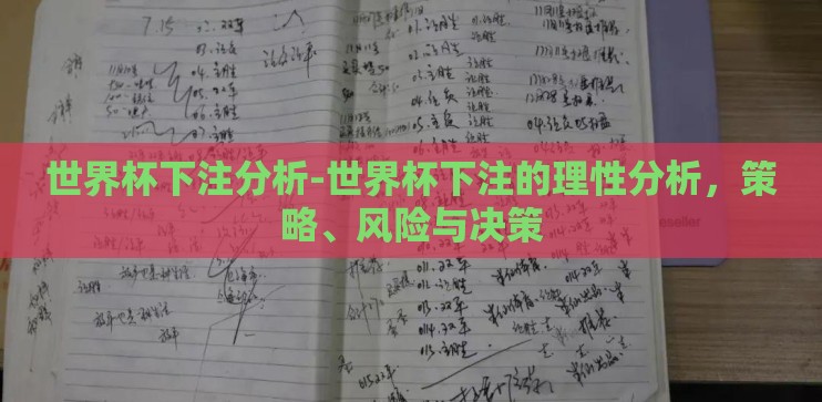 世界杯下注分析-世界杯下注的理性分析，策略、风险与决策