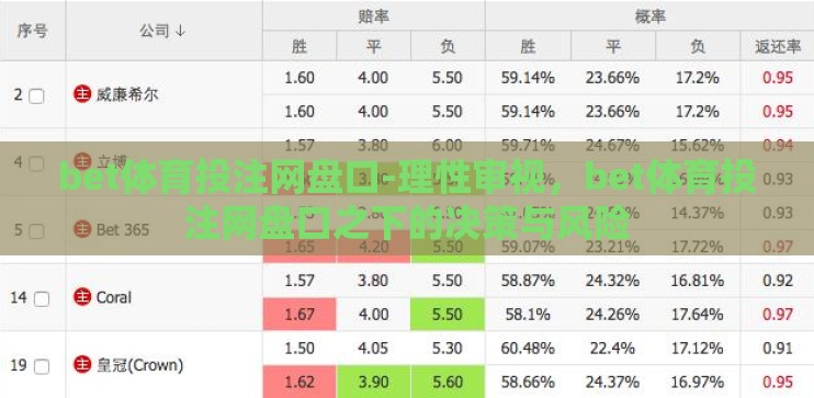 bet体育投注网盘口-理性审视，bet体育投注网盘口之下的决策与风险