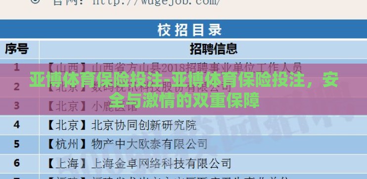 亚博体育保险投注-亚博体育保险投注，安全与激情的双重保障