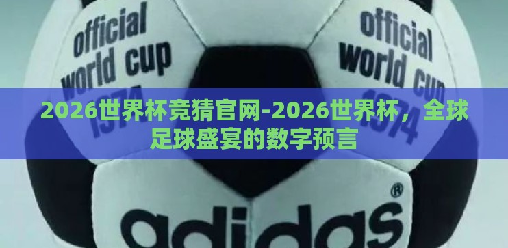 2026世界杯竞猜官网-2026世界杯，全球足球盛宴的数字预言