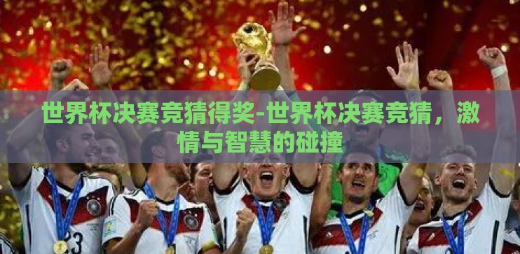 世界杯决赛竞猜得奖-世界杯决赛竞猜，激情与智慧的碰撞