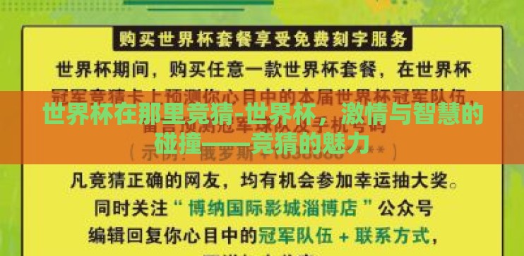 世界杯在那里竞猜-世界杯，激情与智慧的碰撞——竞猜的魅力