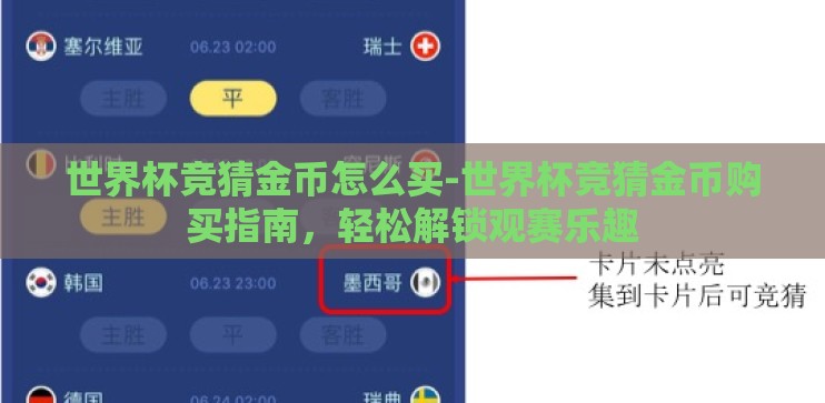 世界杯竞猜金币怎么买-世界杯竞猜金币购买指南，轻松解锁观赛乐趣